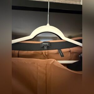 Theory Tan Midi Skirt